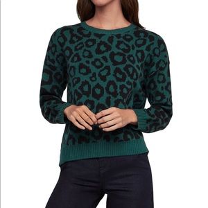 BCBGMAXAZRIA Green Animal Print Sweater